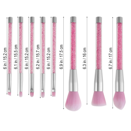 Pink Makeup Brush Set 8 Pieces 2