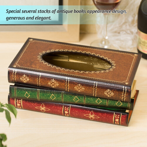 Napkin Holder Antique Book-Style Tissue Box 2