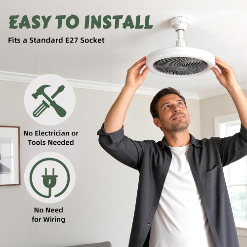 Ceiling Fans with Lights and Remote, 30W E27 Screw in Ceiling Fan Light Bulb 2