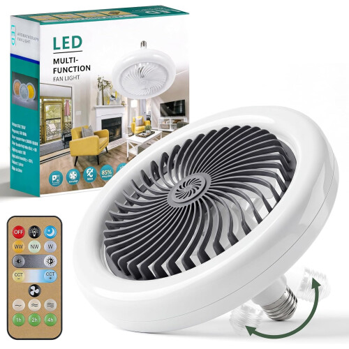 Ceiling Fans with Lights and Remote, 30W E27 Screw in Ceiling Fan Light Bulb