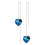 Women's heart-shaped rhinestone threader earrings 1