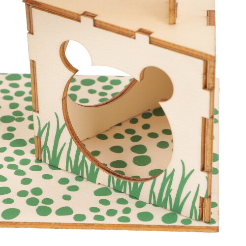 Hamster Hideout Climbing Frame Wooden Villa for Small Pets 2