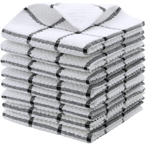 Microfiber Kitchen Towels Soft Absorbent Grey 3-Pack