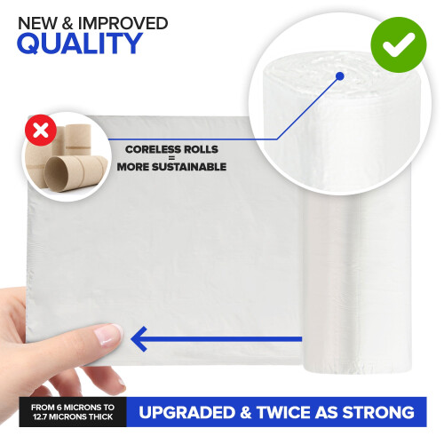 Clear trash bags 2 gallon unscented 500 count 2