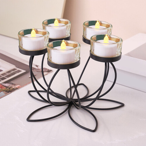 Iron tealight holder black home decor 1 piece 1