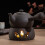 Ceramic teapot warmer base with hollow candle heating design 4