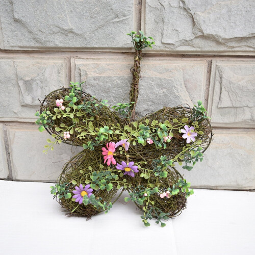 Artificial leaf garland geometric wrought iron wreath 2
