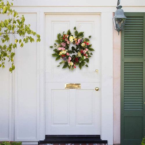 Artificial Camellia Wreath 19.6 Inch 1