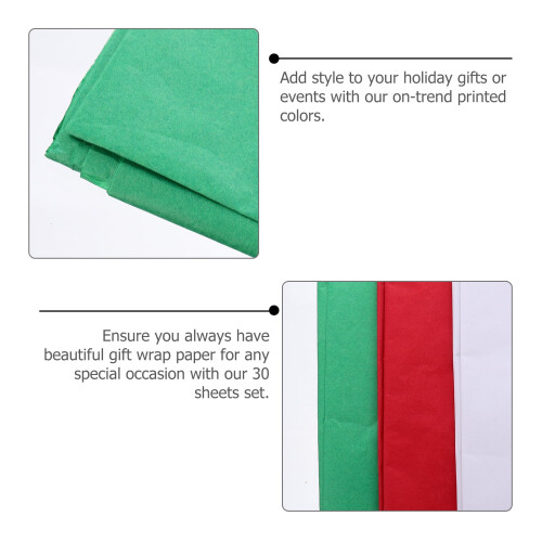 Christmas wrapping paper red white green 30 pcs 1