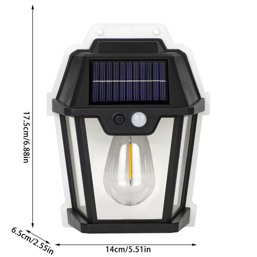 Solar Outdoor Wall Lamp Warm Light IP65 Motion Sensor 2