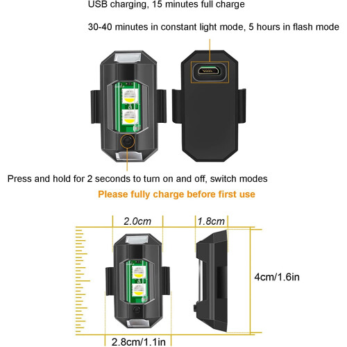 Drone strobe light 7-color night warning 4 pcs 2