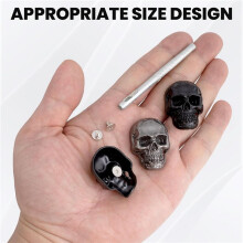 18pcs Skull Rivets Studs for Clothing, Gothic Style Skull Buttons Screws with Drilling Tool, 3D Skeleton Pins