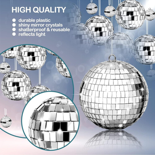 Hanging Mirror Disco Balls Silver 18 pcs 1.97in 2.36in 2