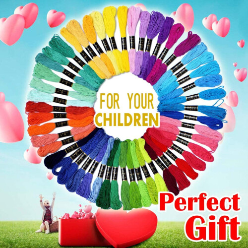 Embroidery floss rainbow color pack 50 skeins 1