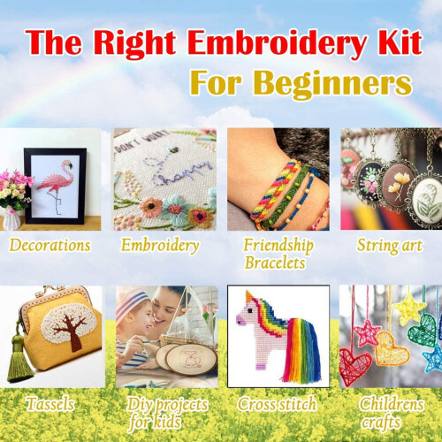 Embroidery floss rainbow color pack 50 skeins 2