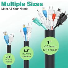 2X Dog and Cat Cord Protector 10ft-3/8inch,Flexible Cable Sleeve,Protects Cables From Pets Chewing