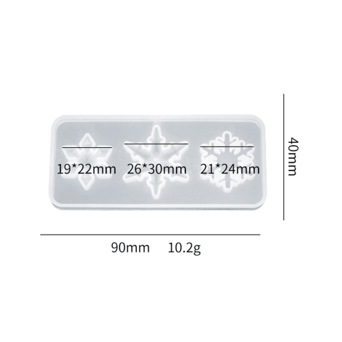 Silikon snøfnugg ornamentform for harpiksstøping 1 stk 1