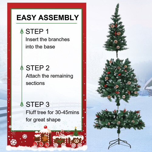 Christmas faux fur table runner with silver snowflakes 2