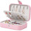 Jewelry Box Leather Travel Case 2-Layer Pink 5
