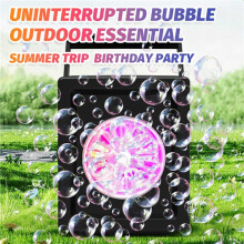 2X Fully Automatic Bubble Blowing Handheld Electric Bubble Machine Toy Birthday Without Battery and Bubble Water A