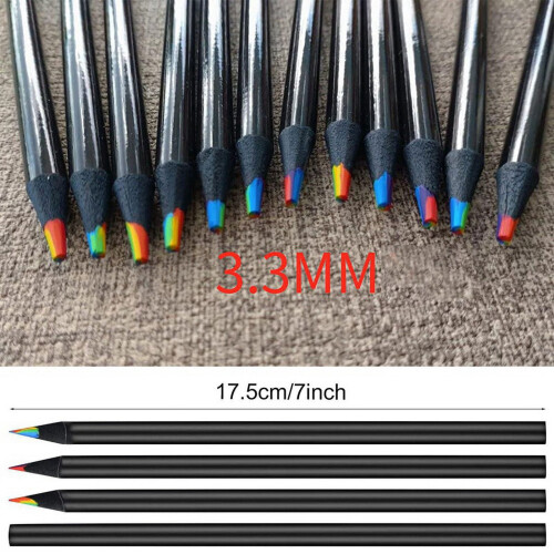 Rainbow Wooden Colored Pencils 7-Color 12-Pack 2