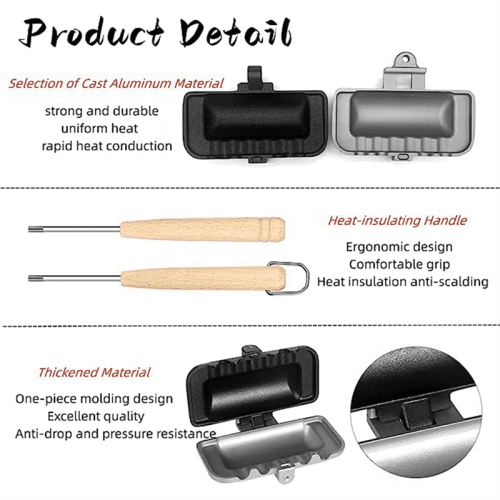 Hot Dog Toaster Double-Sided Sandwich Pan 1 pcs 2