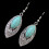 Flower Leaf Dangle Earrings Turquoise Hook 1 Pair 2