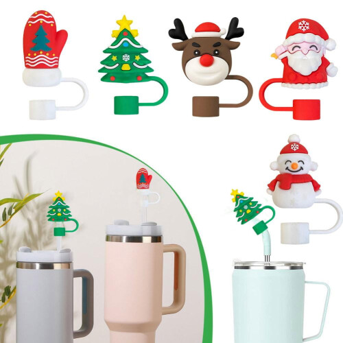 Christmas Santa straw topper 10mm dustproof 2