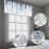 Watercolor Leaves Valance Curtain Blue 1 Panel 3
