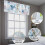 Ocean Coral Valance for Windows 54x18 in Blue 2