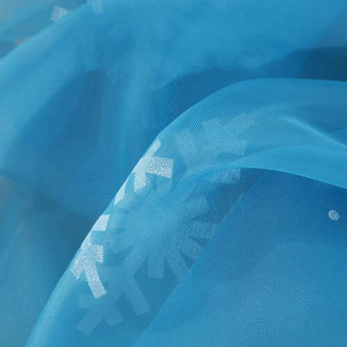 Snowflake Voile Curtains Silver Foil Print Pair 2