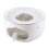 Ceramic teapot warmer with candle tray white 2