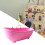 Miniature Dollhouse Bathtub Set 1:6 Scale Pink Bathroom 3