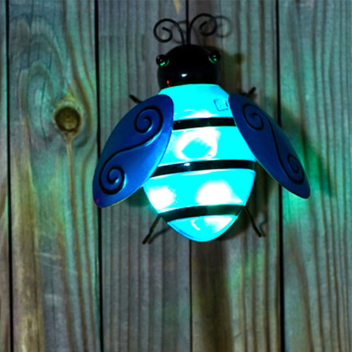Solar Bee String Lights Waterproof Metal Outdoor Wall Art 1