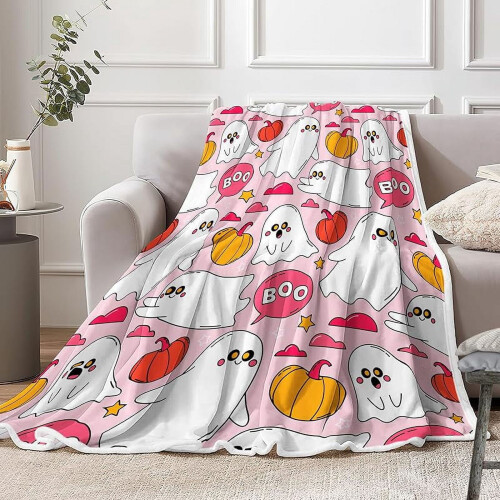 Halloween throw blanket ghost pumpkin design 50x60 inches 1