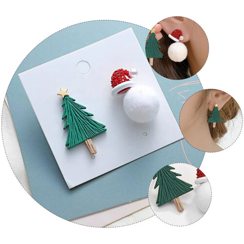Santa Tree Pearl Earrings Holiday Party Set 1