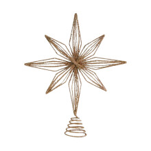 Étoile de Noël décorative pour sapin, 30 cm, paillettes dorées, design 3D en métal ajouré, compatible avec les décorations de sapin de Noël
