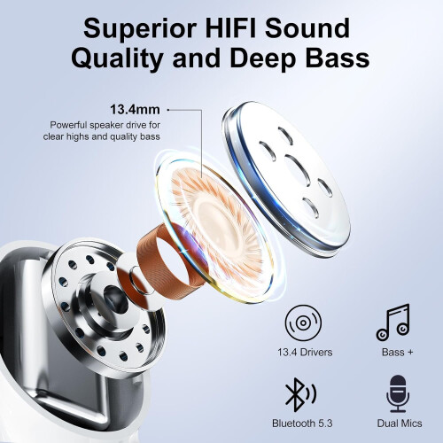Wireless Earbuds Bluetooth 5.3 with 40H Playtime LED Display 1