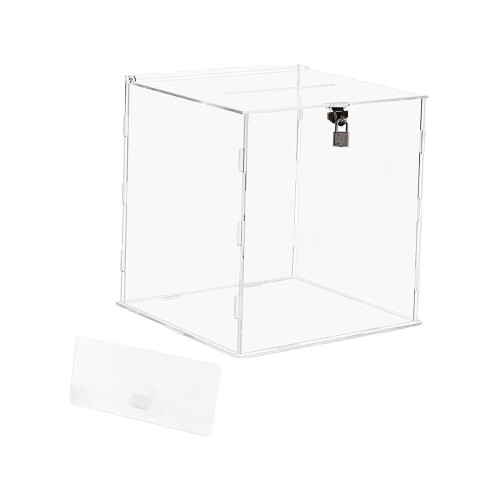 Acrylic Wedding Card Box with Lock 9.84" x 9.84" 2