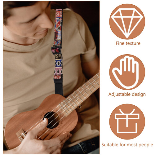 Ukulele Strap Bohemian Embroidered Cotton Adjustable 1