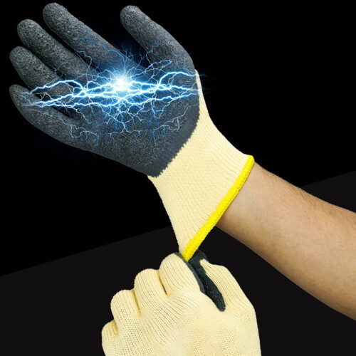 Rubber Electrical Gloves 400V Insulated Stretch 2
