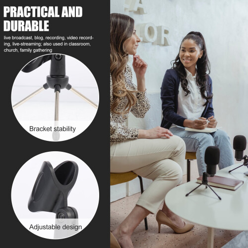 Microphone Stand Tripod Metal Plastic 4 pcs 2