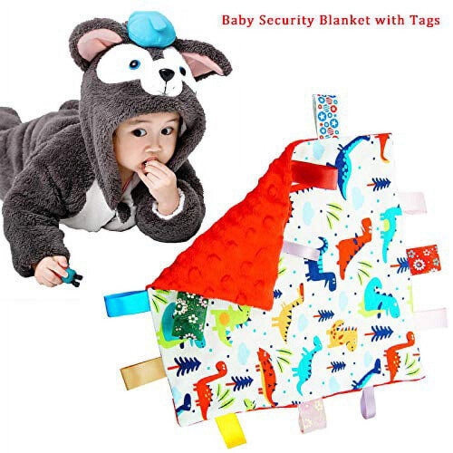 Baby sensory blanket with tags for newborn 1