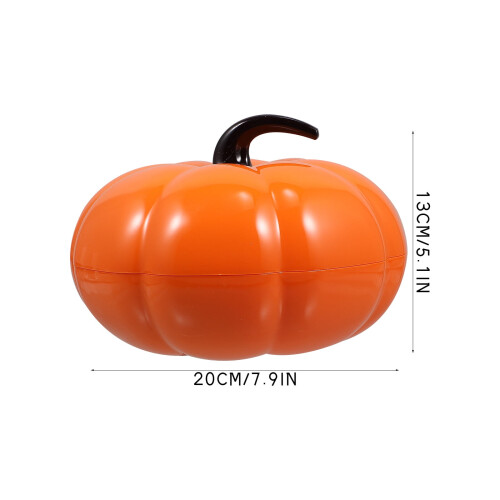 Pumpkin-shaped plastic storage box orange 1 pc 1