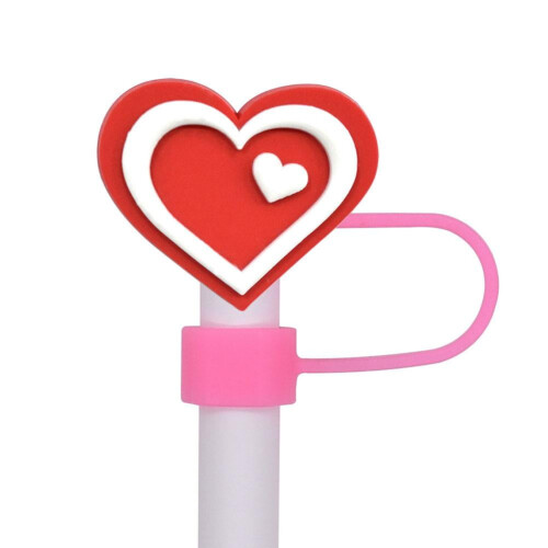 Valentine's Day silicone straw cover cap 1 piece 1