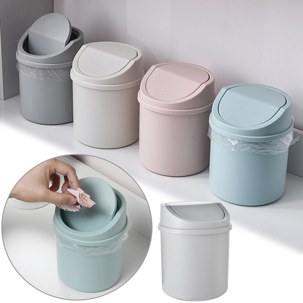 Mini plastic trash can with swing lid 1.5L