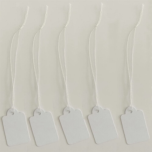 Price Tags with String White Paper Labels 1000 pcs 2