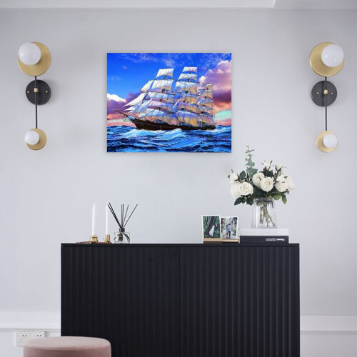 Sailboat Diamond Embroidery Kit Full Drill 5D 1