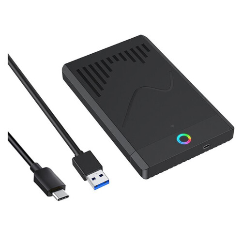 2pcs 2.5-Inch Tool-Free SSD Enclosure Type-C 3.1 Laptop External Solid State Drive Box RGB for Storage Expansion 2