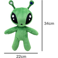 2X Peluche Alieno, Bambola di Peluche Aliena Verde, Morbido Cuscino A Forma di Creatura Aliena per La Decorazione Della Cameretta Dei Bambini, Regalo